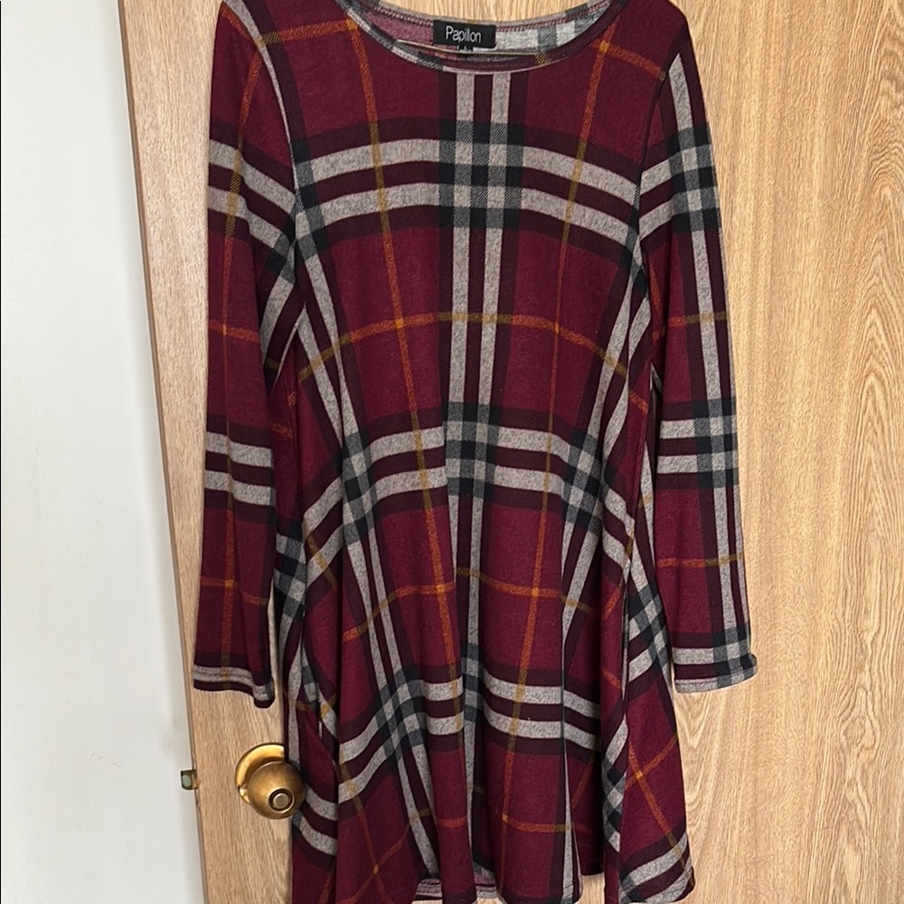 Papillon Blanc Red and Black Boxy Tunic Dress